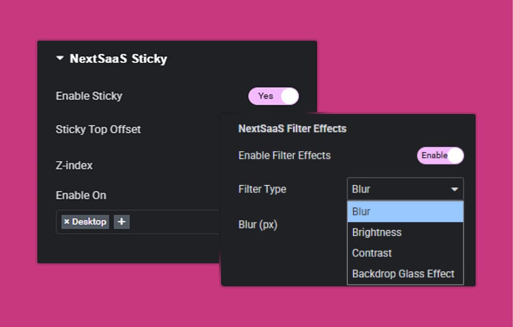 Custom Elementor Section Control (Background Filter, Sticky etc)
